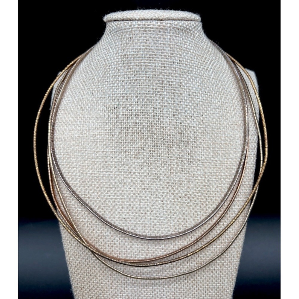 Set of 4 Sterling Silver 925 Omega Chain Necklaces Italy Multi Strand 43.7 Grams